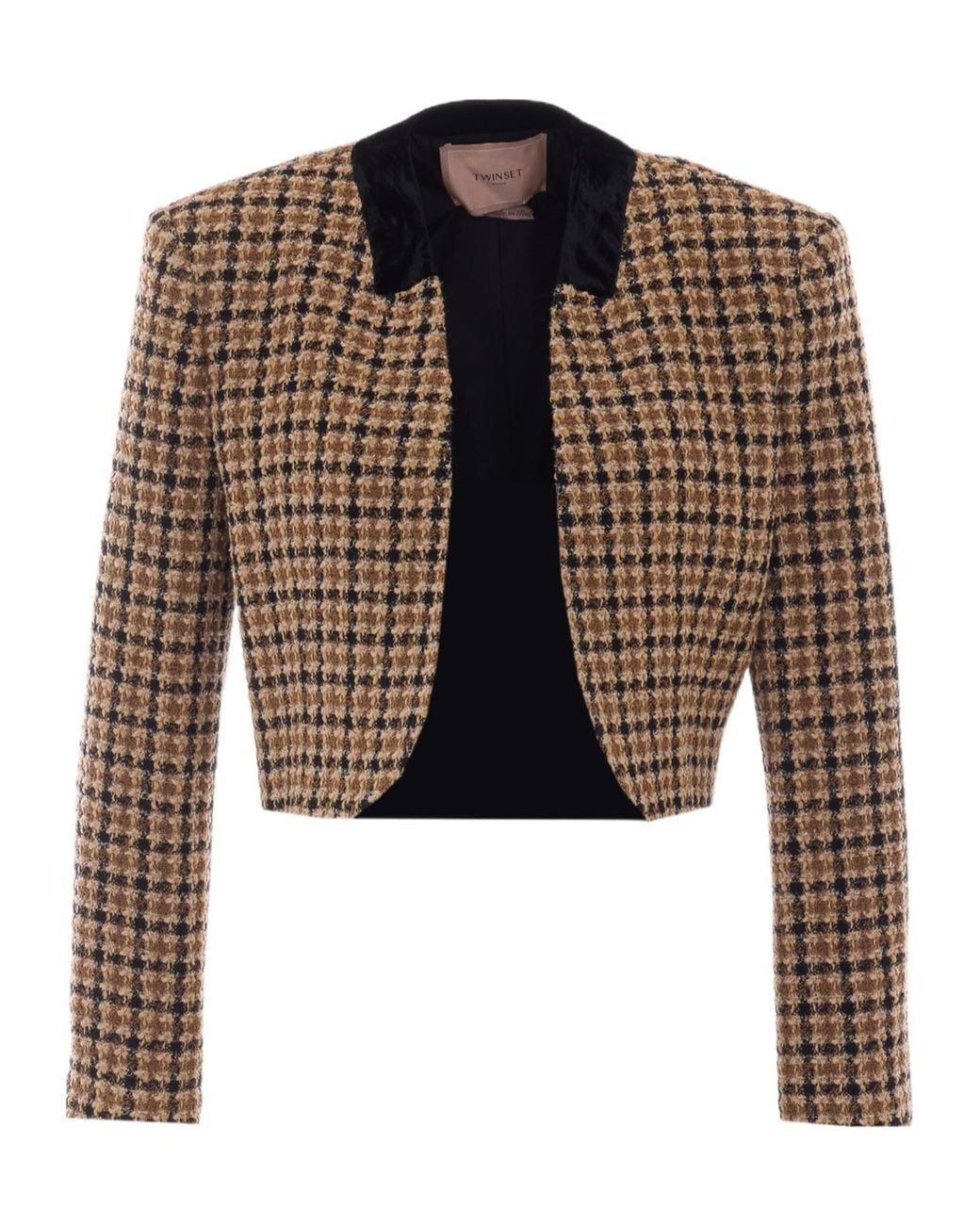 Twinset Black Checked Cropped Jacket