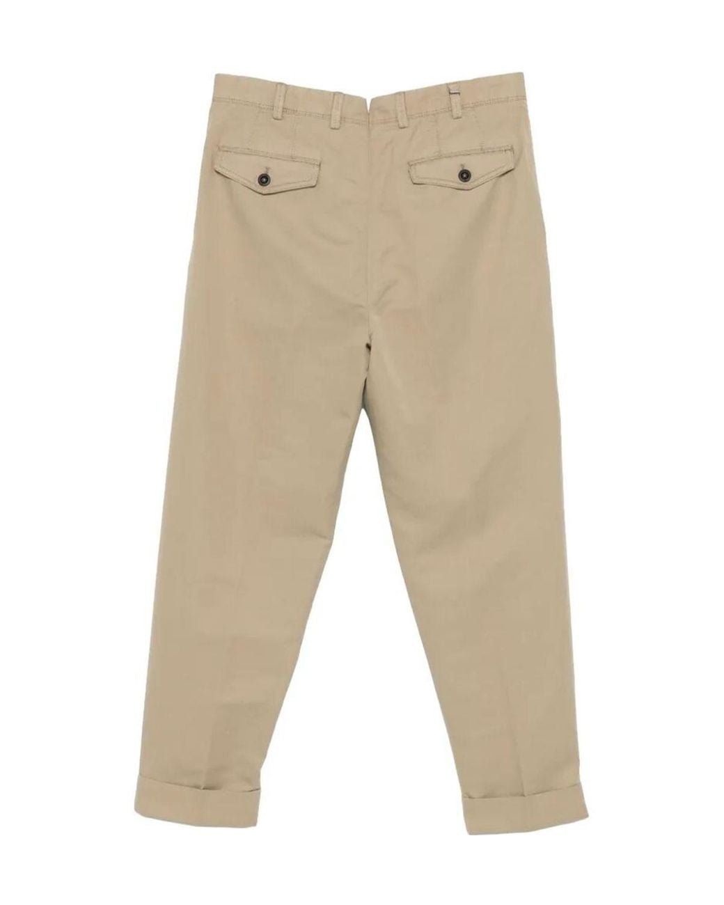 Pt Pantaloni Natural Pleated Cuffed Trousers for men