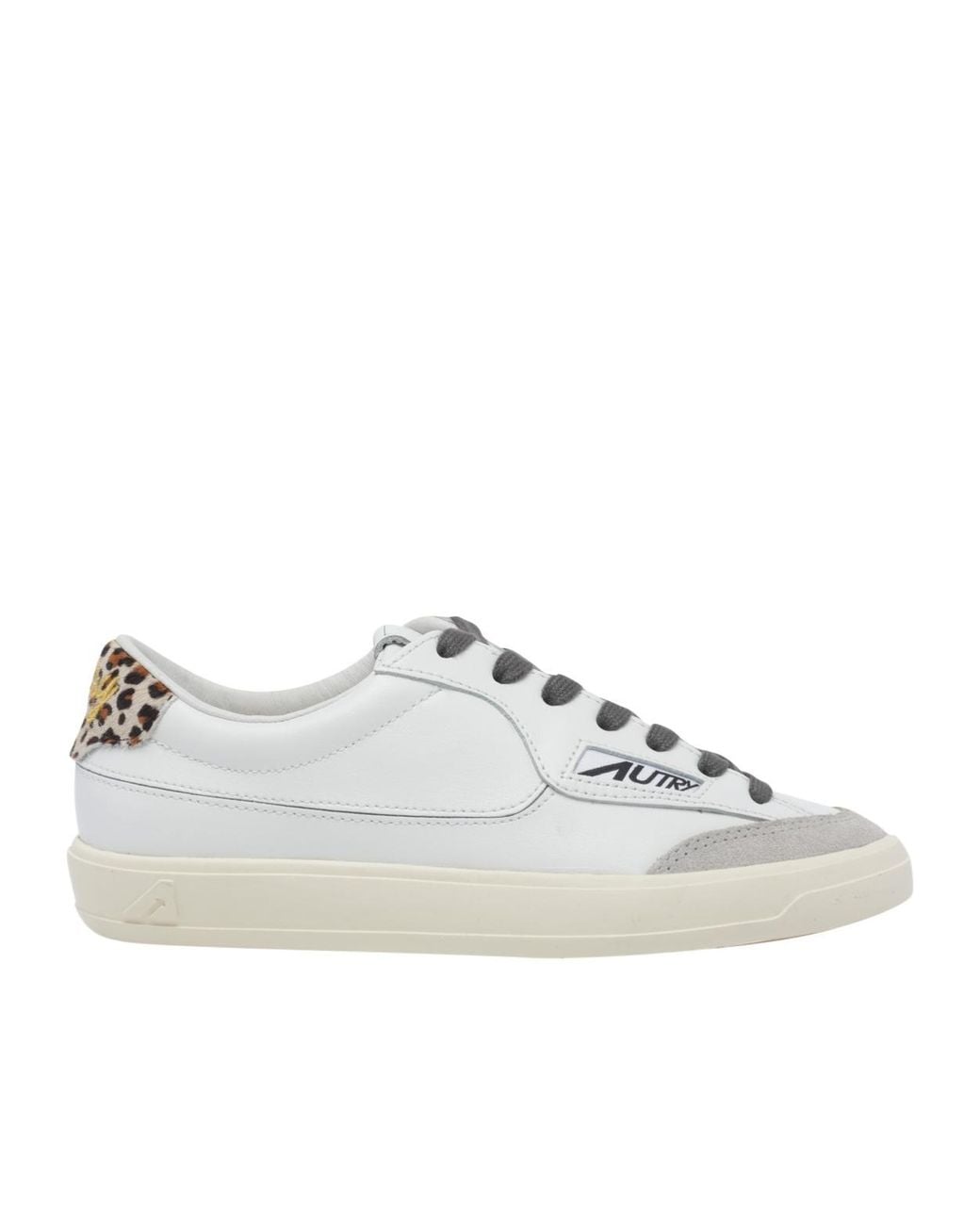 Autry White Contrast Heel Low-Top Sneakers
