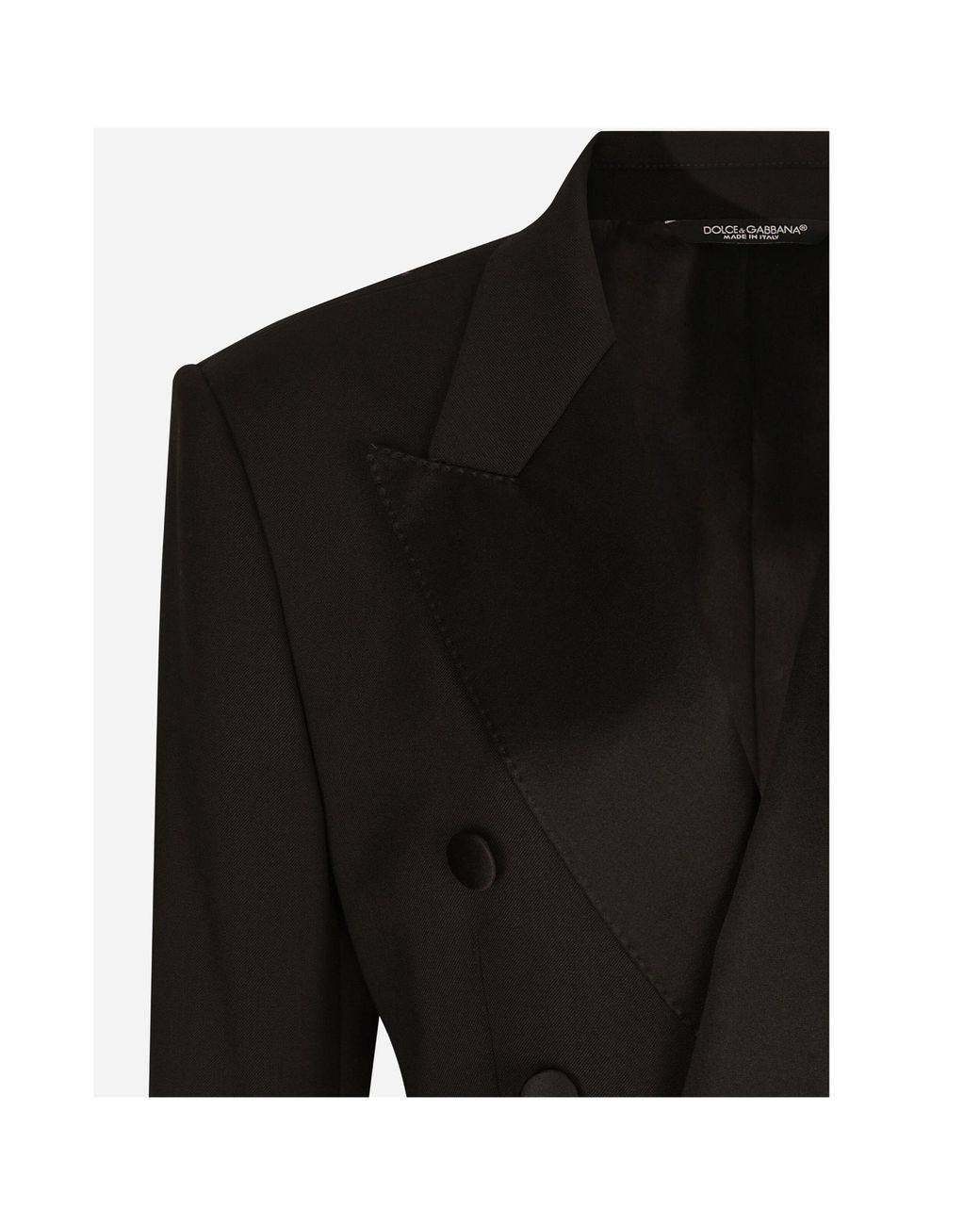 Dolce & Gabbana Black Dolce Gabbana Double Breasted Cropped Jacket
