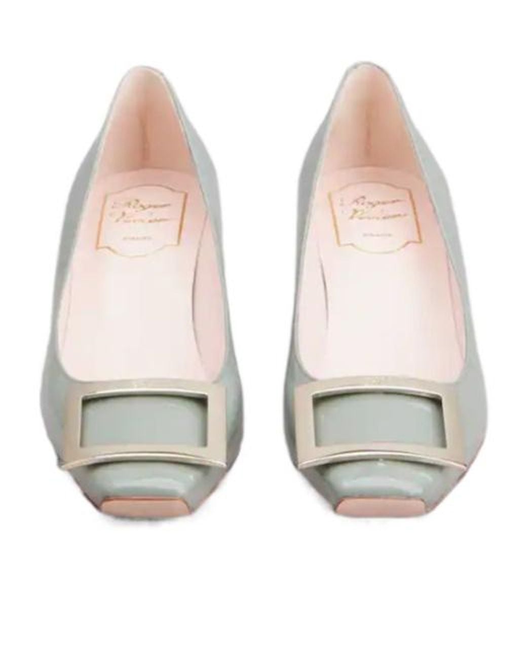 Roger Vivier Gray Trumpet Squared Toe Pumps