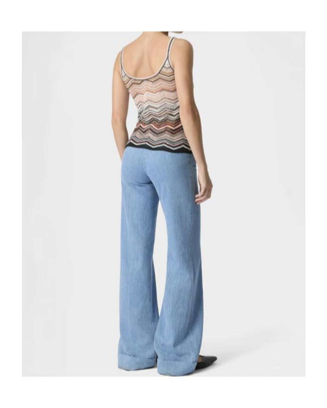 Missoni Green Chevron Lamé Tank Top
