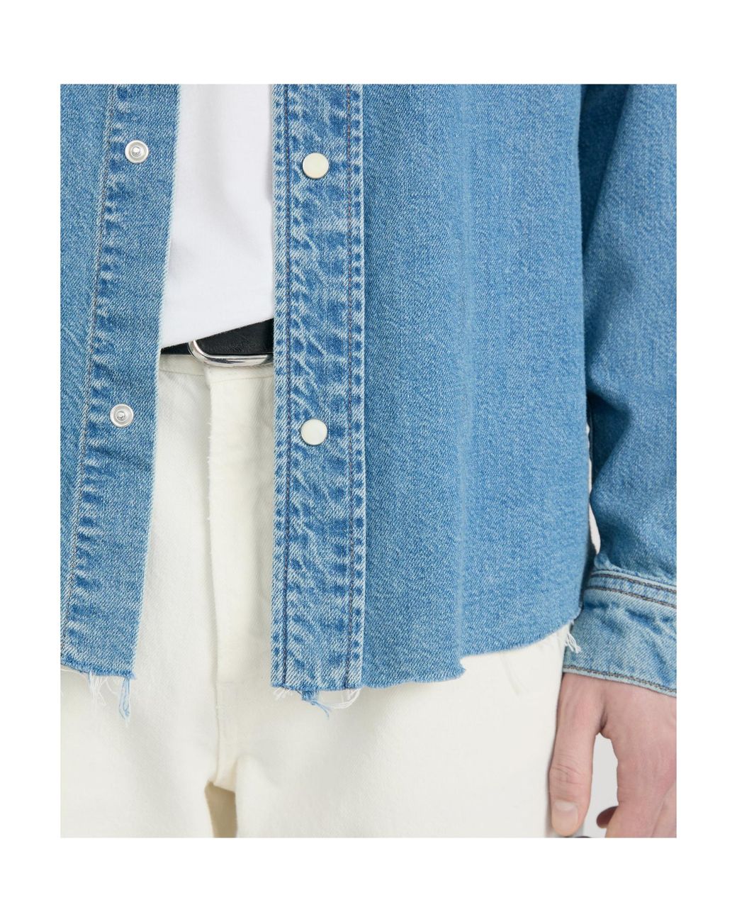 FRAME Blue Vintage Effect Denim Shirt for men
