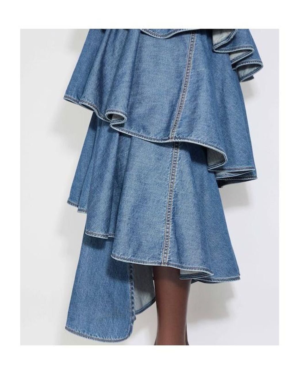 Alaïa Blue Denim Spiral Skirt