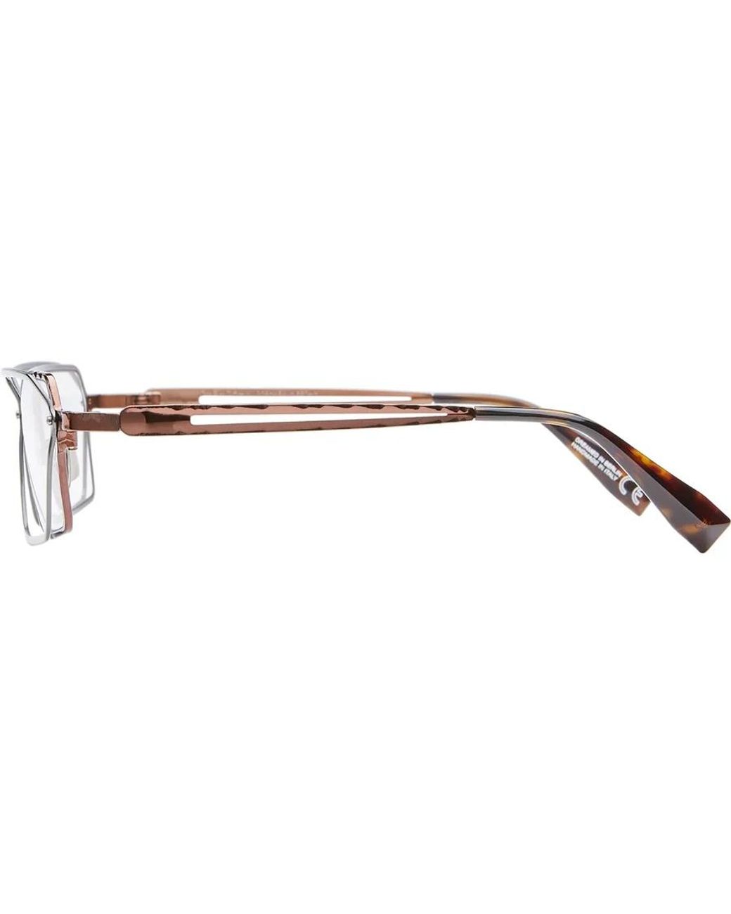 Kuboraum White Geometric-Metal Glasses for men