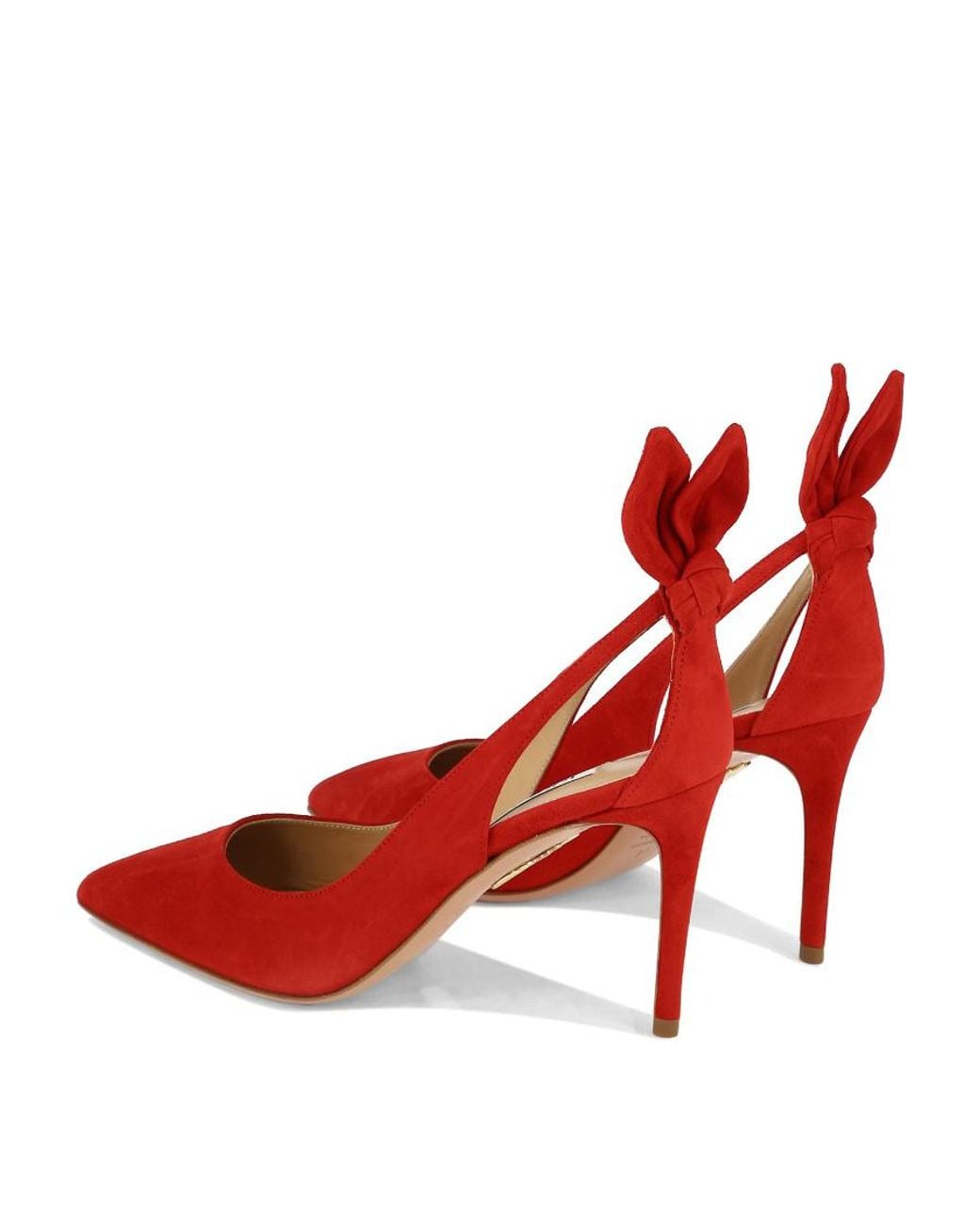 Aquazzura Red Bow Tie Pointed-Toe Pumps
