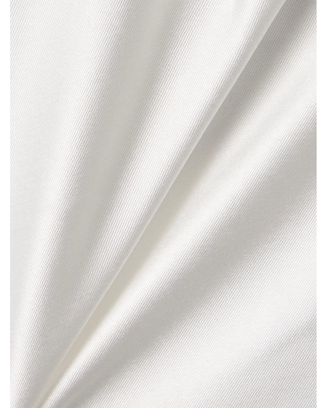 Solace London White Strapless Pleated Twill Gown