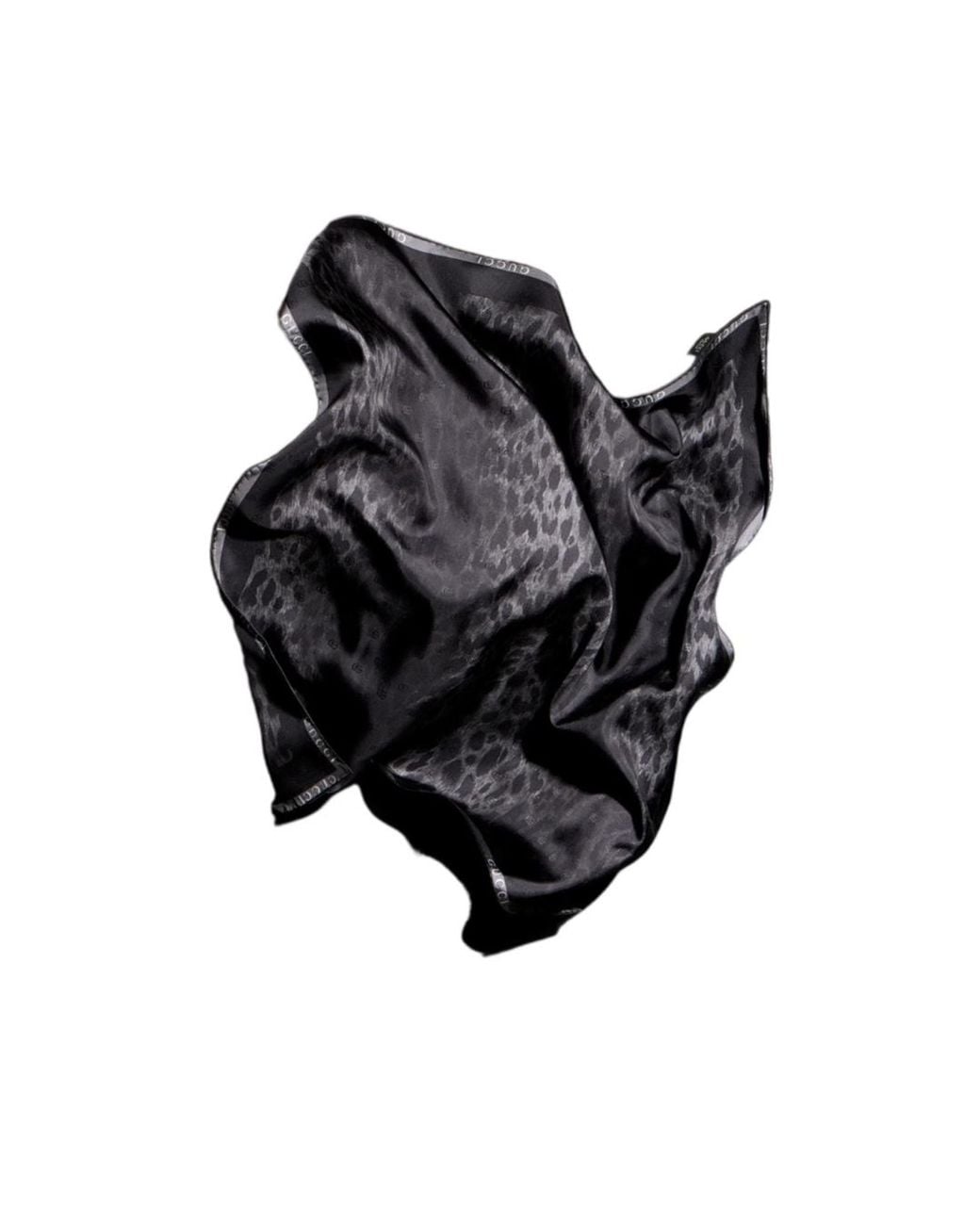 Gucci Black Printed Silk Twill Carré