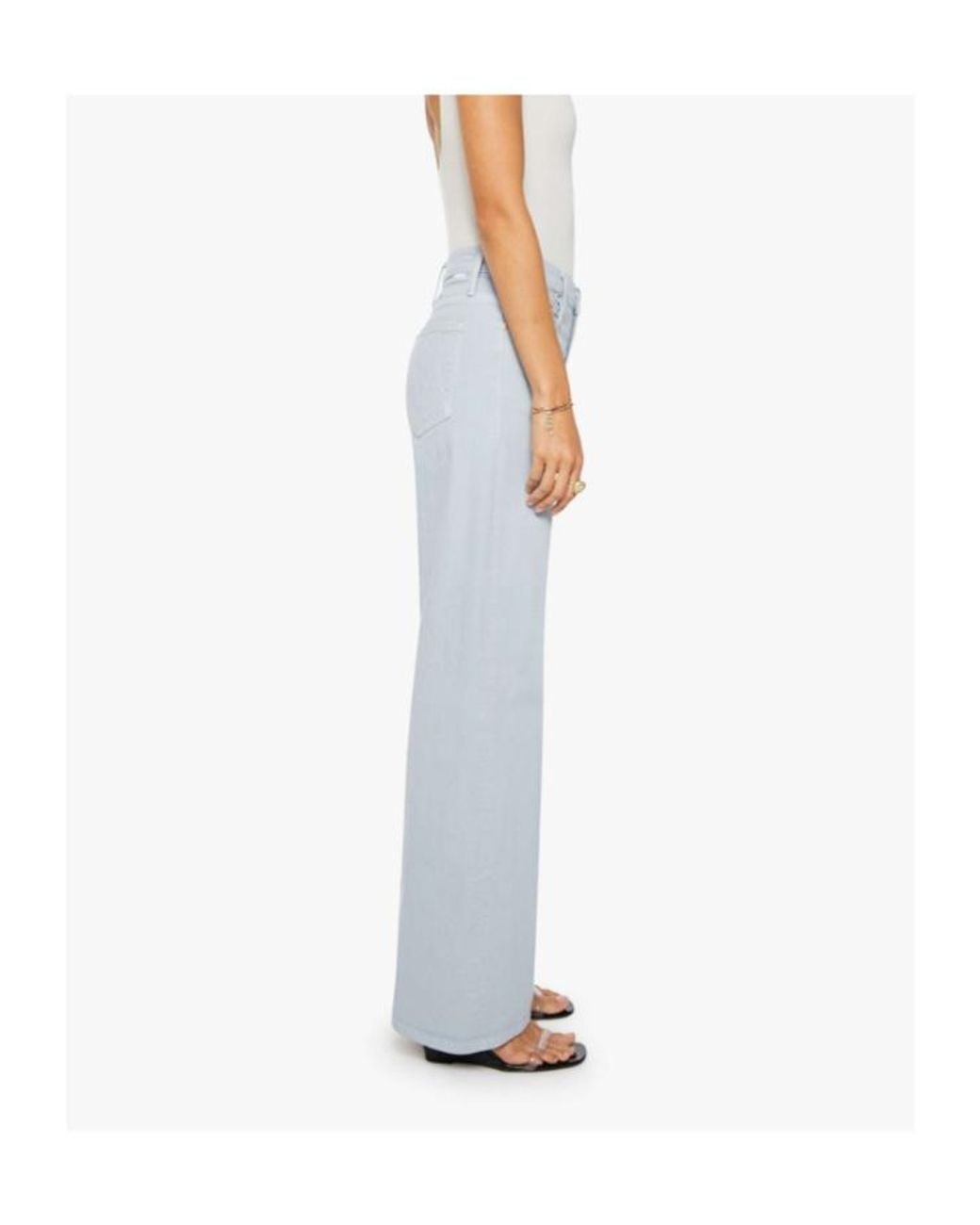 Mother Blue Wide-Leg Jeans