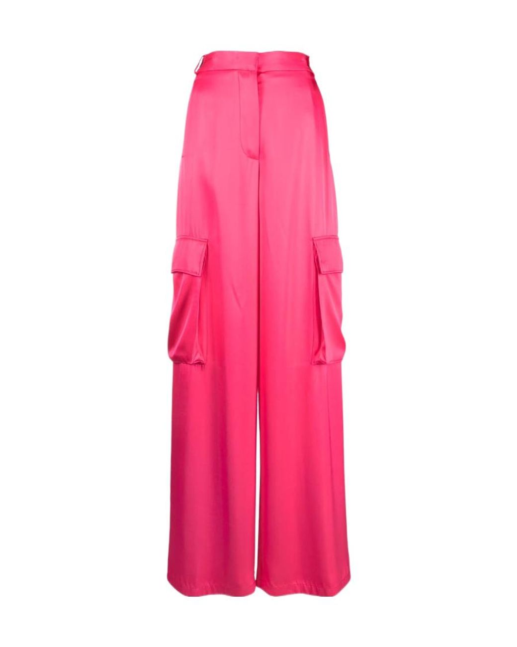 Versace Pink High-Waisted Wide-Leg Cargo Pants