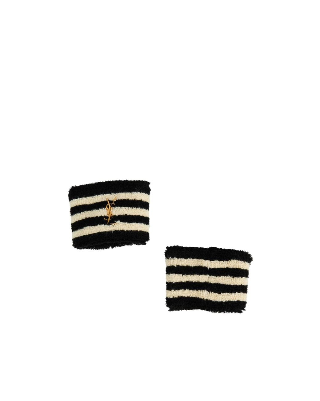 Saint Laurent White Striped Sports Hair Band
