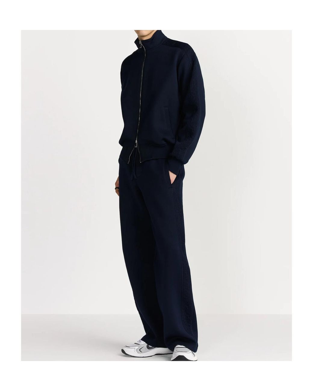 Dior Blue Homme Oblique Zip-Up Track Jacket for men