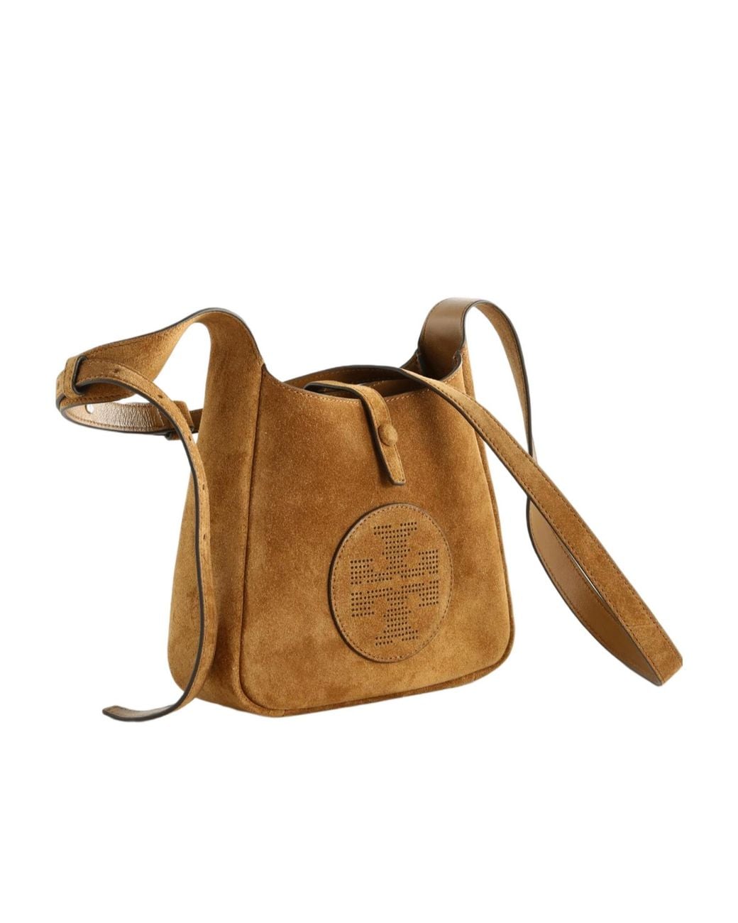 Tory Burch Brown Logo-Patch Shoulder Bag