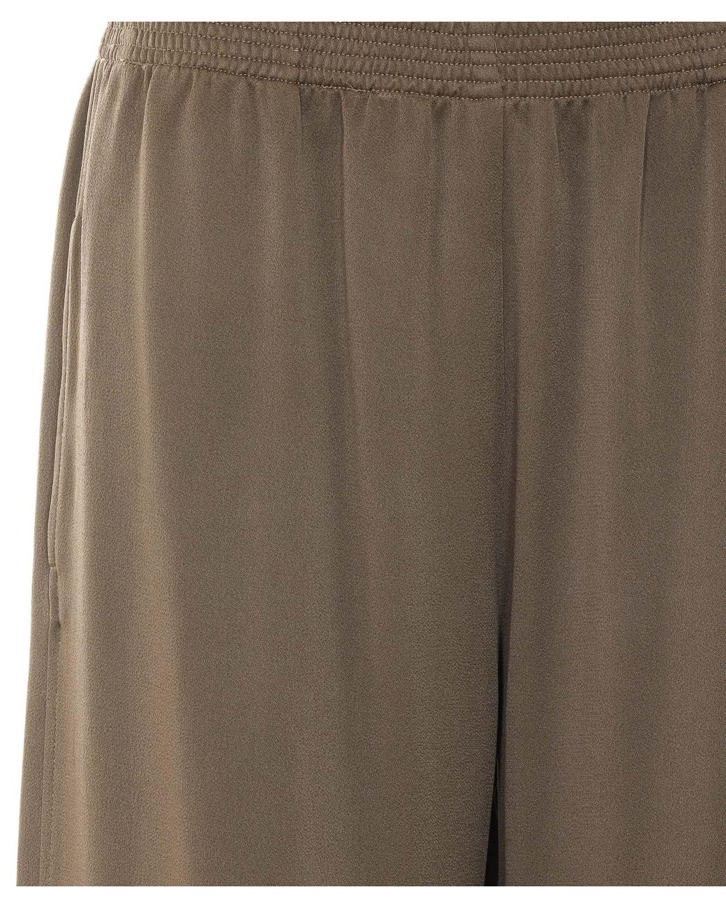 Fabiana Filippi Brown Shiny Satin Wide-Leg Pants