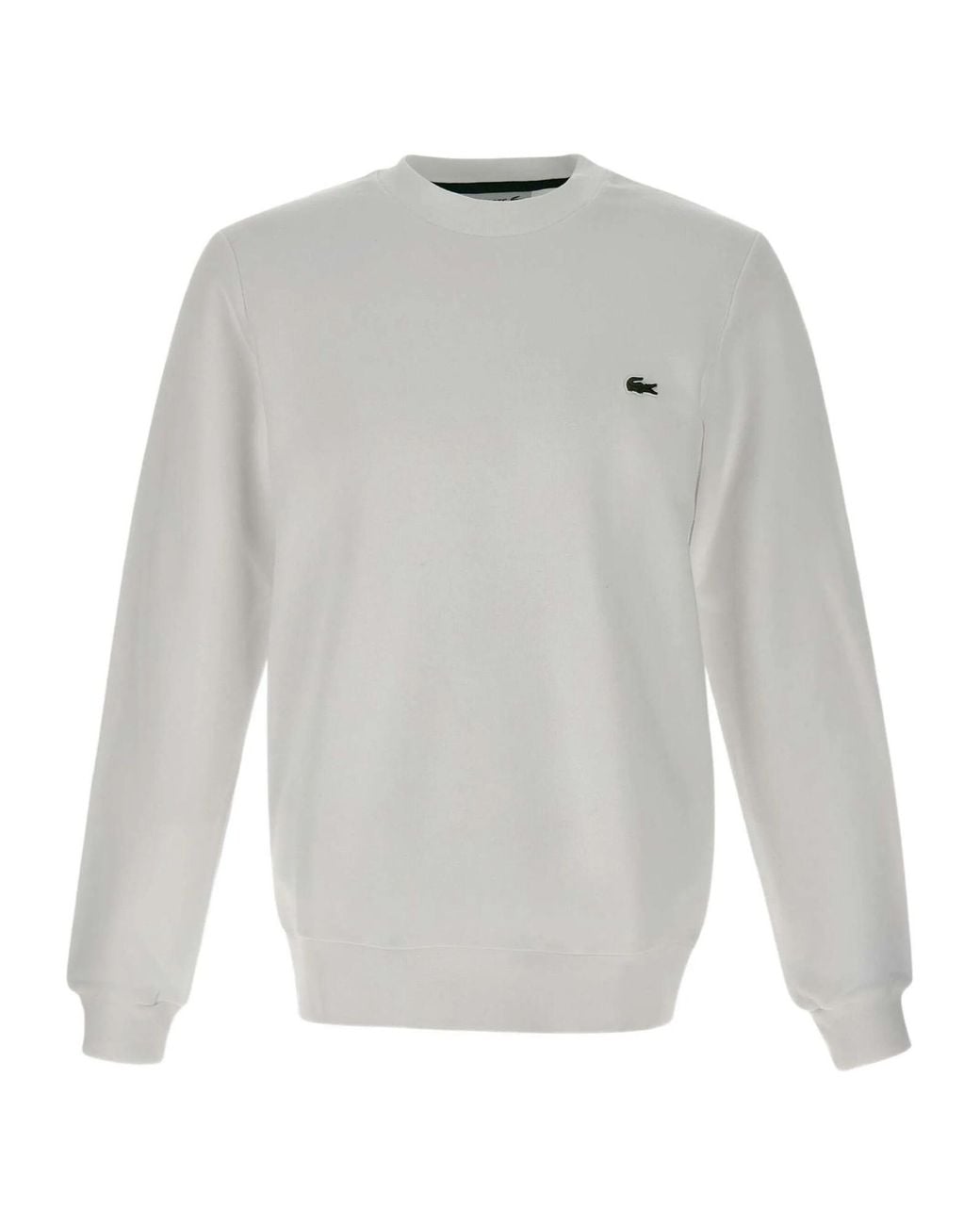 Lacoste White Classic Fit Fleece Sweatshirt for men
