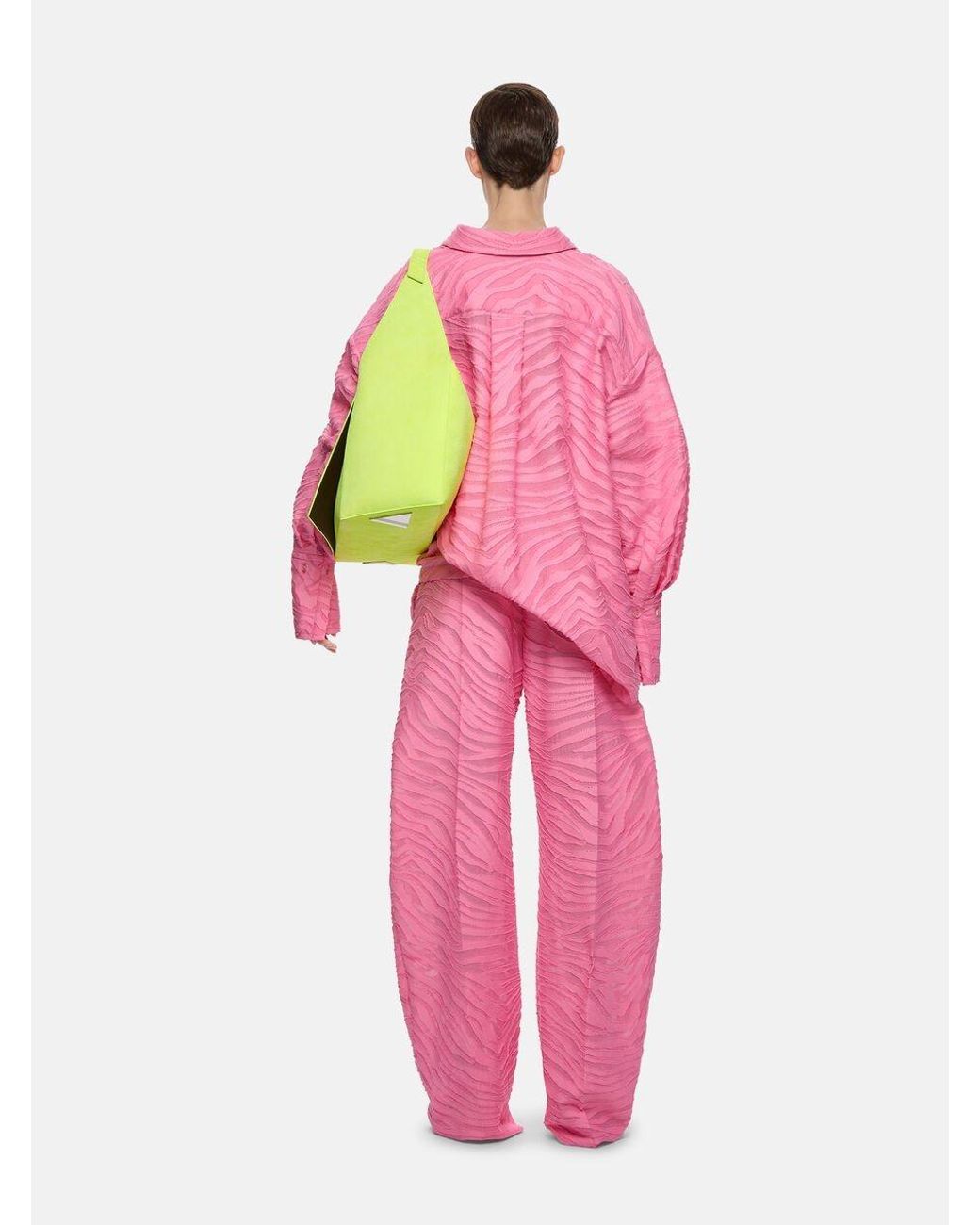 The Attico Pink The Gary Zebra-Pattern Wide-Leg Trousers