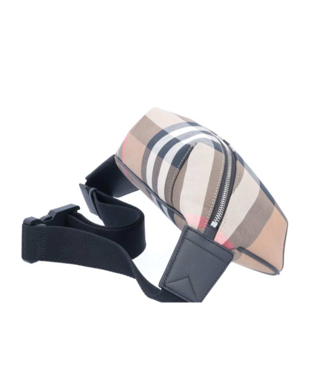 Burberry Gray Check Pattern Zipped Belt Bag for men