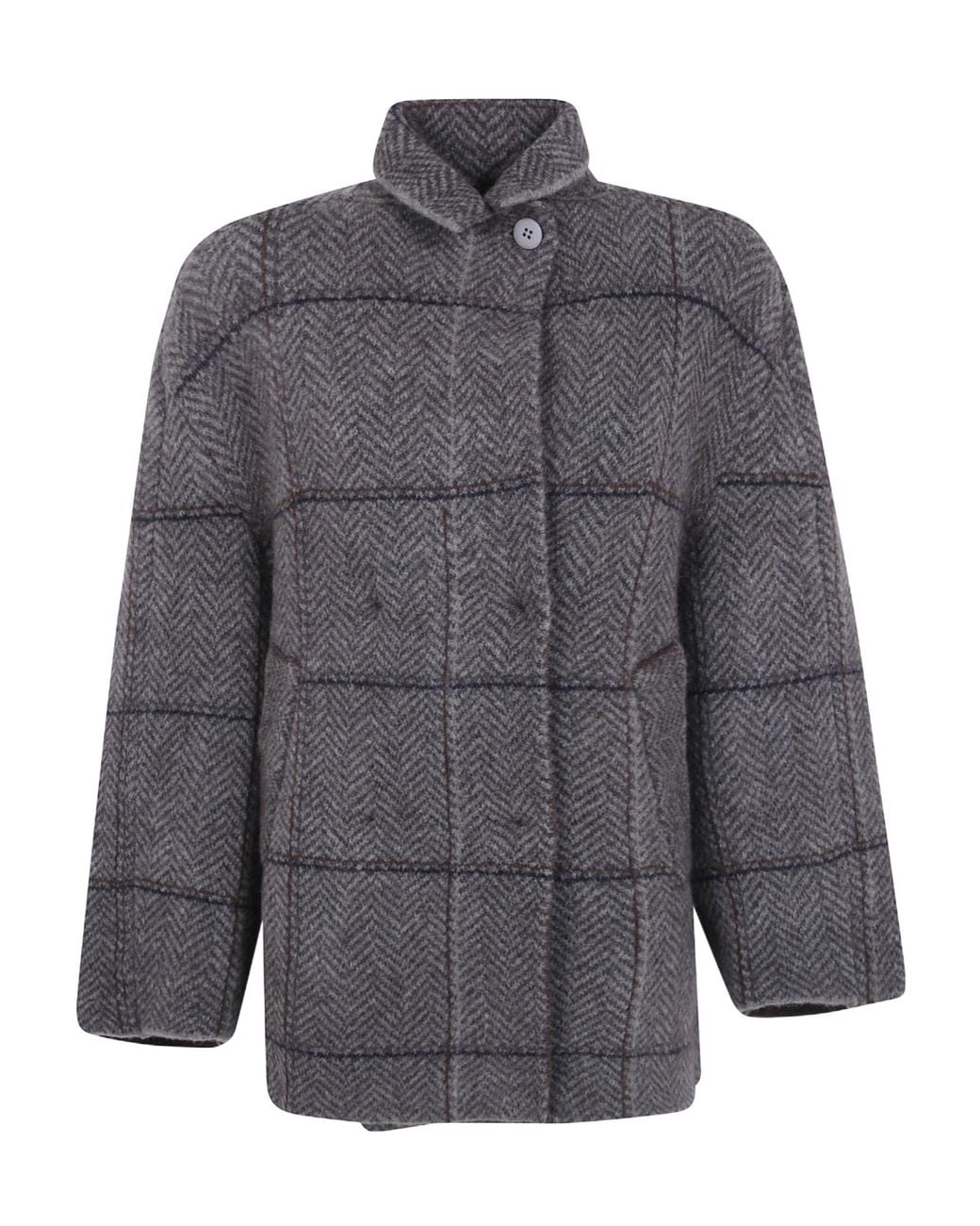 Boboutic Gray Double Breasted Jacket