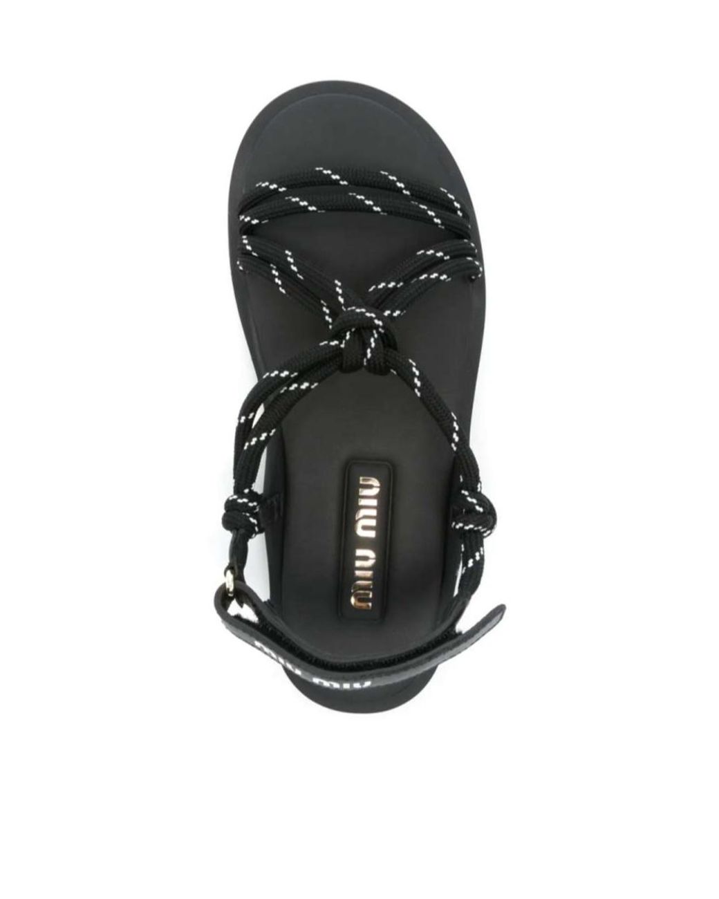 Miu Miu Black Rope Flat Sandals