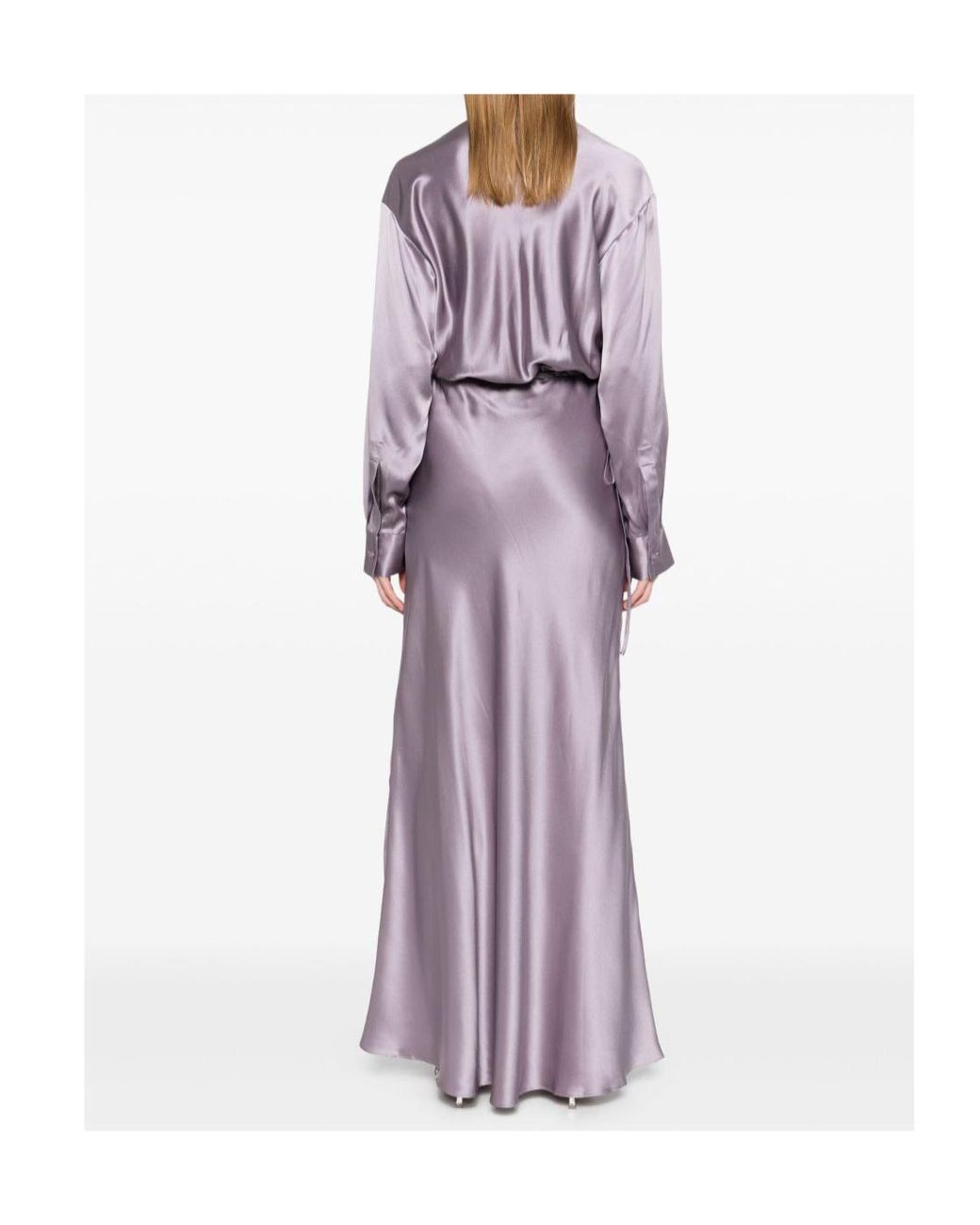 Christopher Esber Purple Cross-Cut Silk Maxi Dress