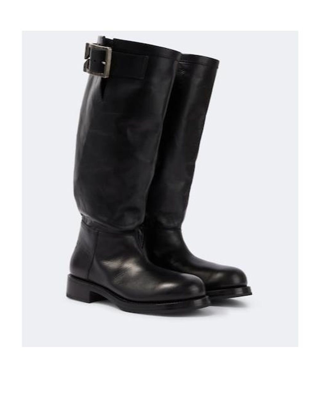 Balenciaga Black Leather Knee-High Boots for men