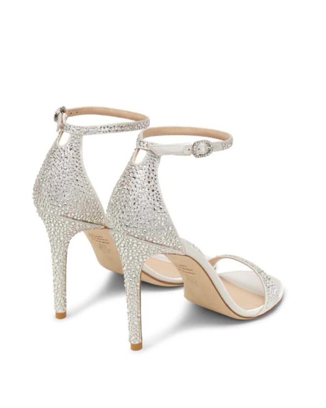 Stuart Weitzman White Round-Headed High-Heeled Sandals