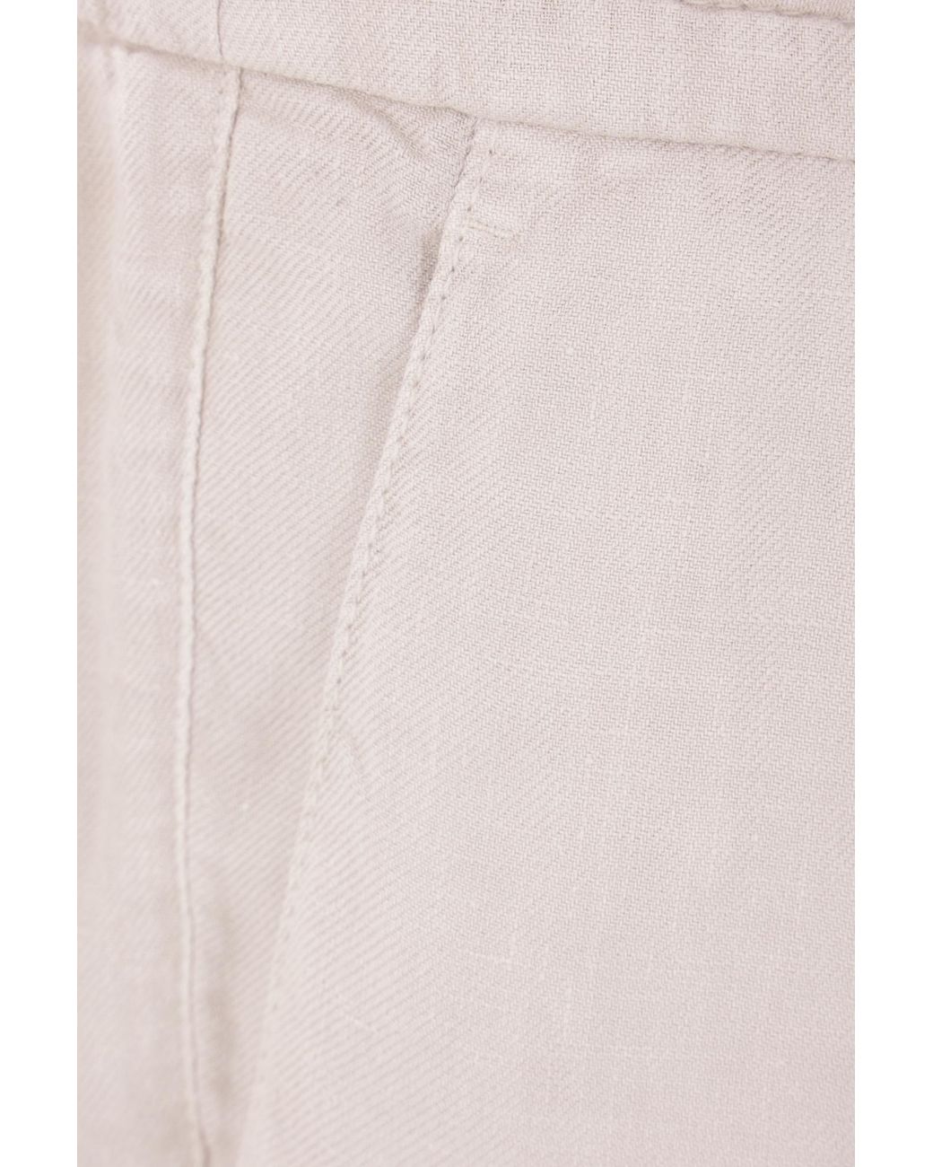Brunello Cucinelli White Elasticated Waistband Drawstring Pants for men