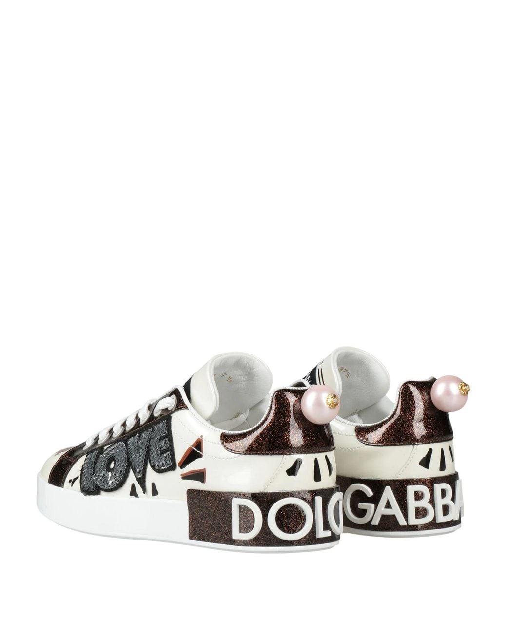 Dolce & Gabbana White Multi-Color Low-Top Sneakers