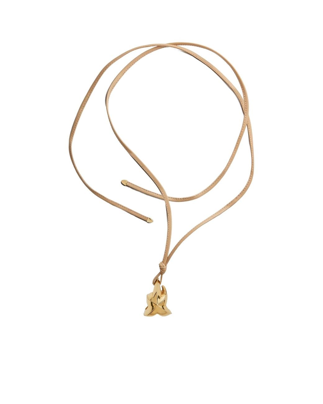 Bottega Veneta White Drop Leather Necklace