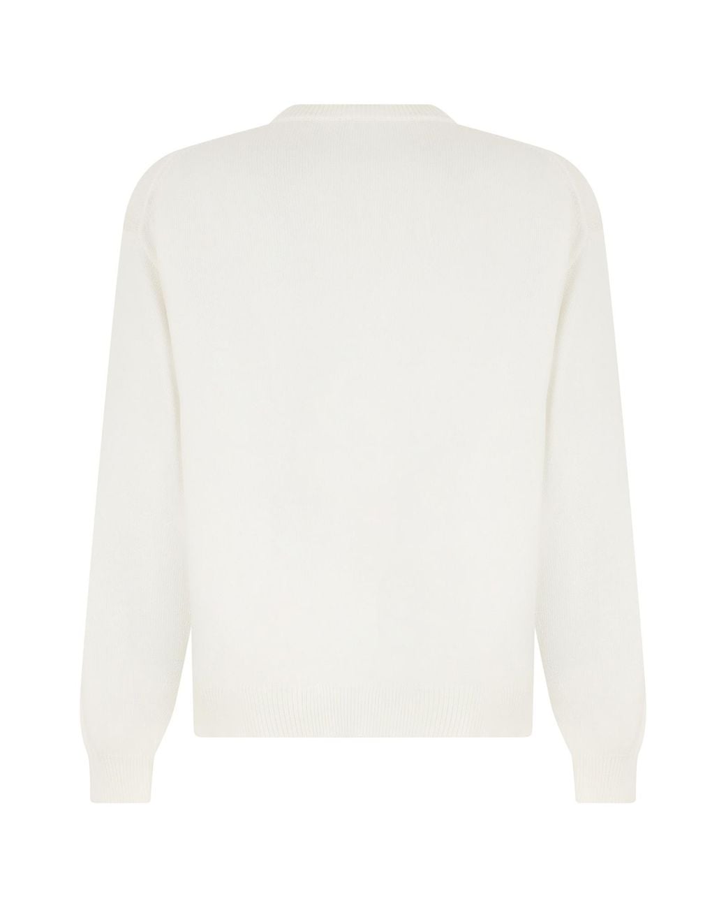 Roberto Collina White Crewneck Knitted Sweater for men