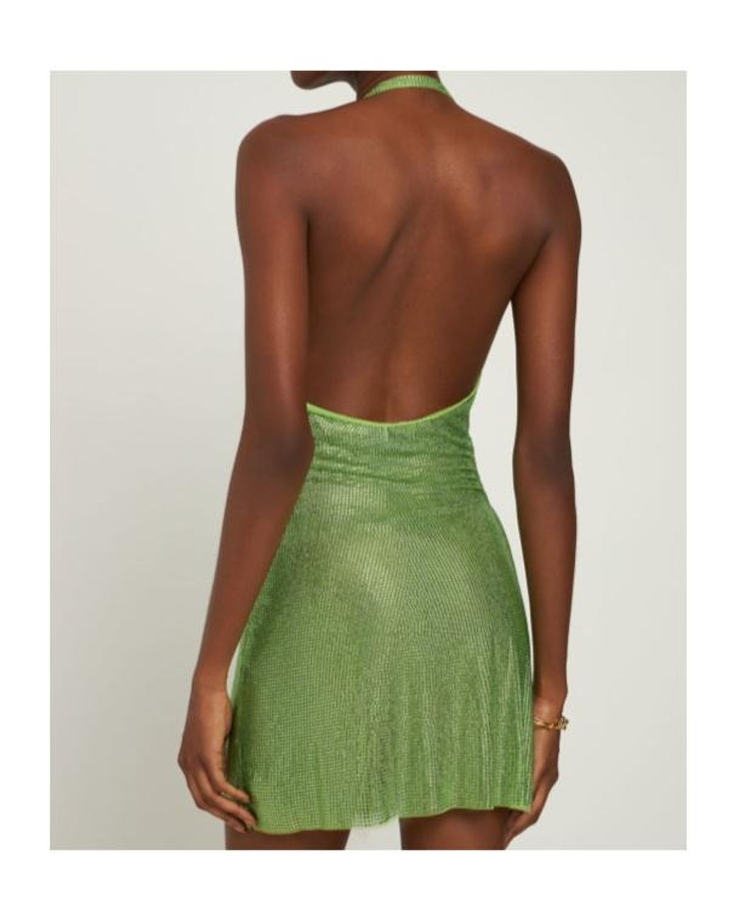 GIUSEPPE DI MORABITO Green Embellished Net Mini Dress