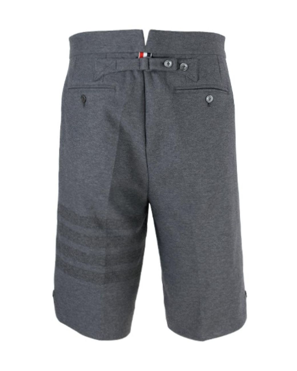 Thom Browne Gray Bar Striped Bermuda Shorts for men