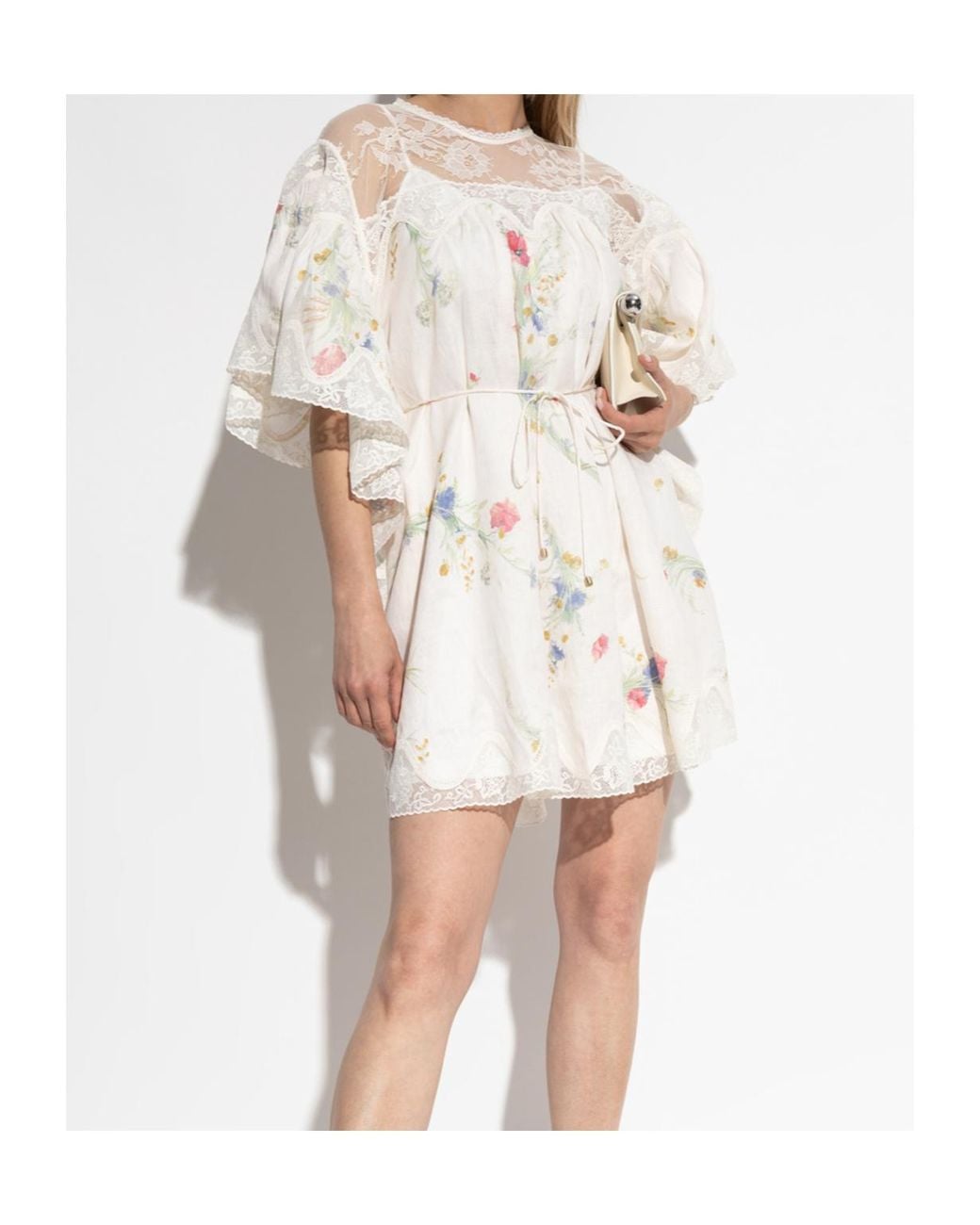 Zimmermann White Lucky Lace Trim Mini Dress