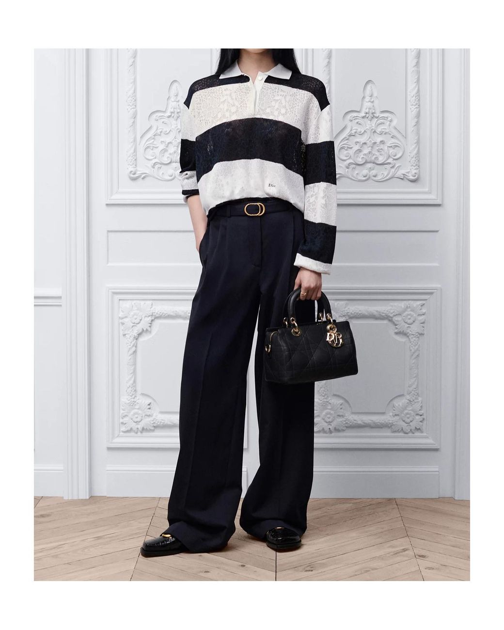 Dior Blue Belted Flared Pants