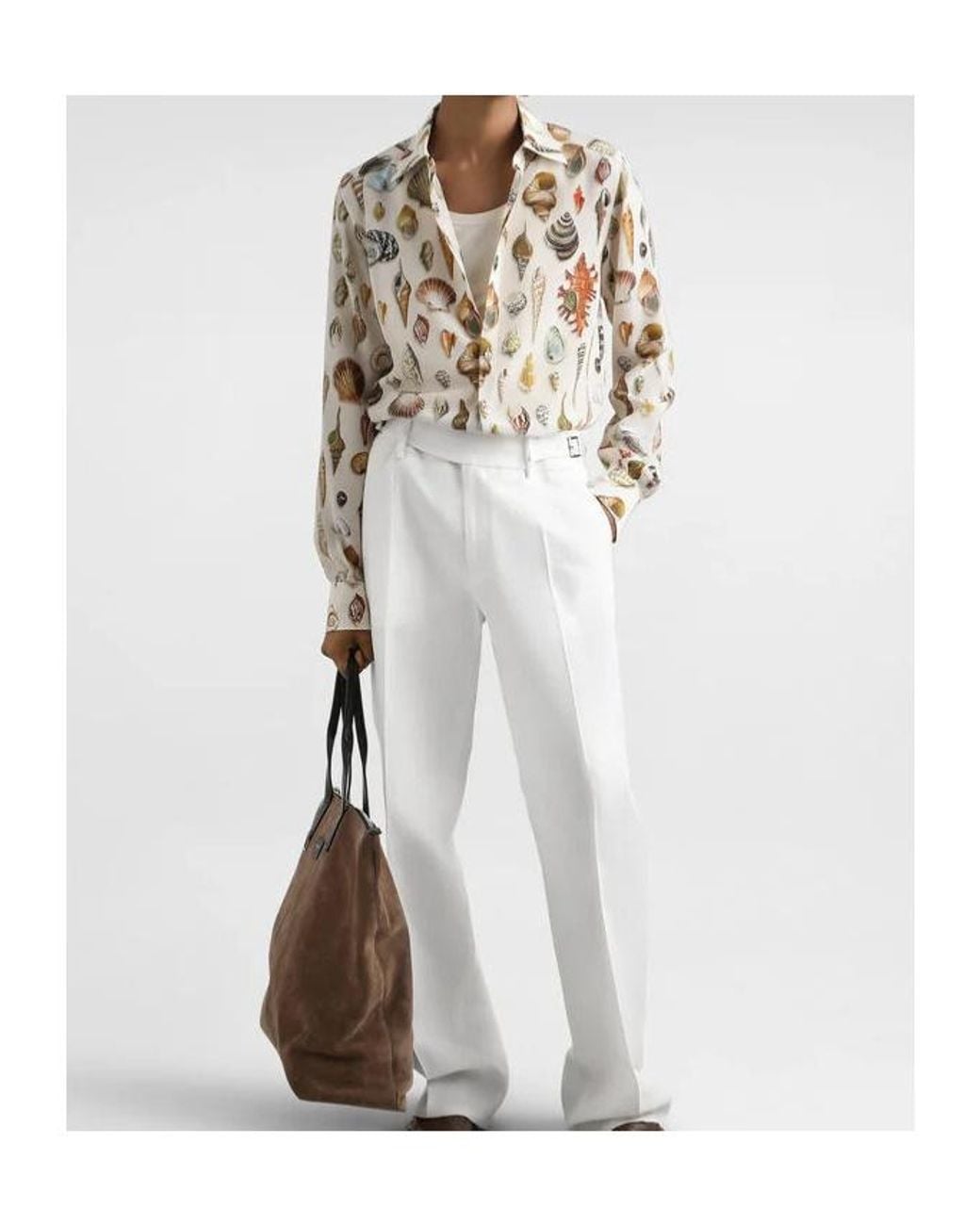 Dolce & Gabbana White Shell Printed Martini Shirt for men