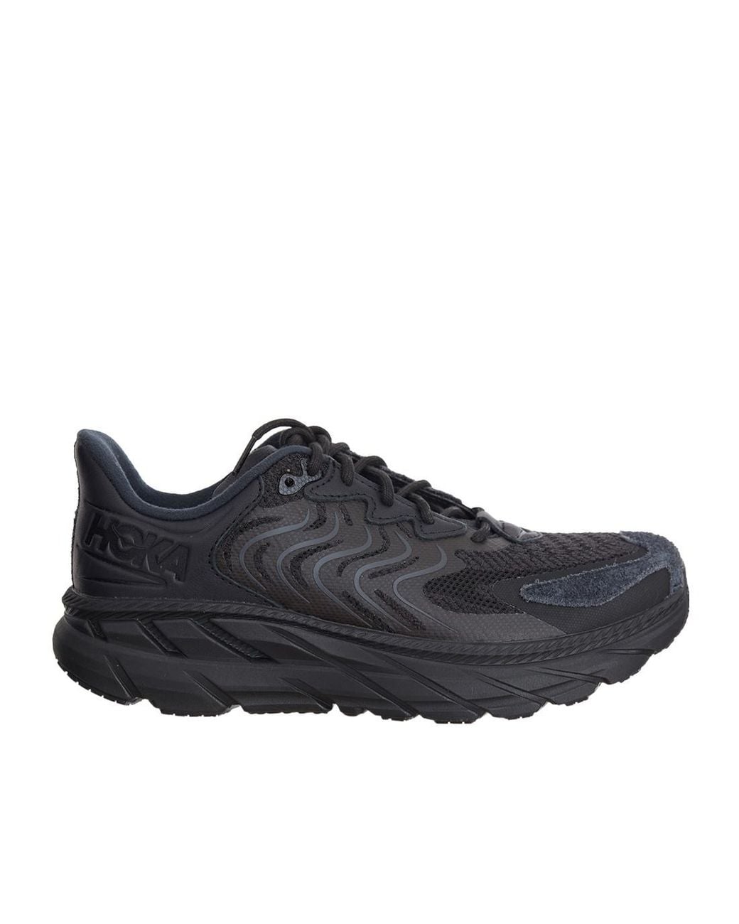 Hoka One One Black Lace-Up Low-Cut Sneakers for men