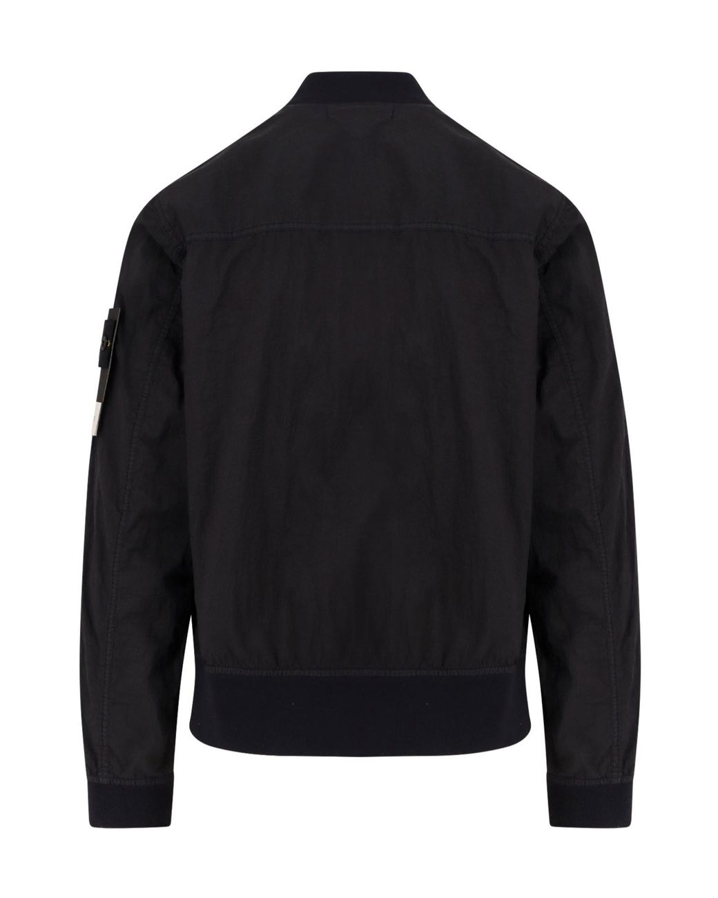 Stone Island Black Logo-Patch Zipped Jacket for men