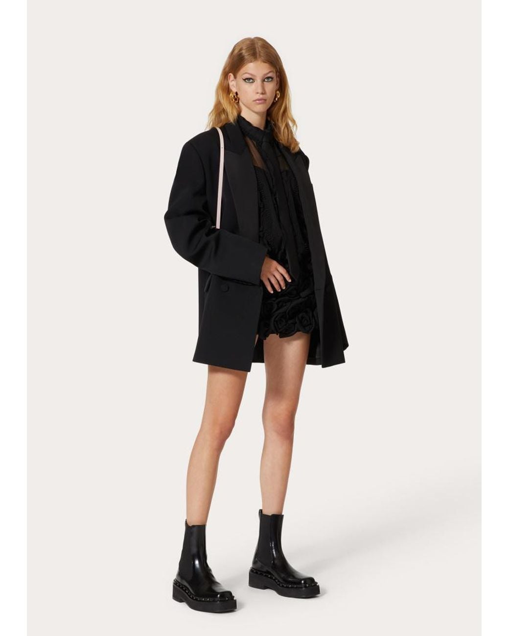 Valentino Black Crepe Couture Mini Skirt