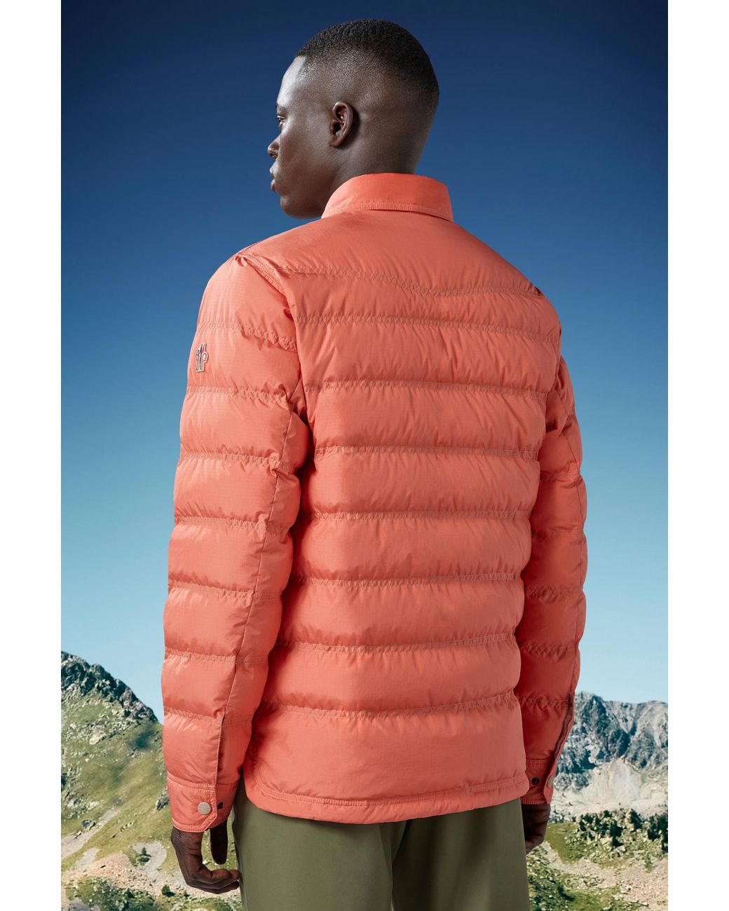 Moncler Orange Grenoble Lavachey Down Shacket for men