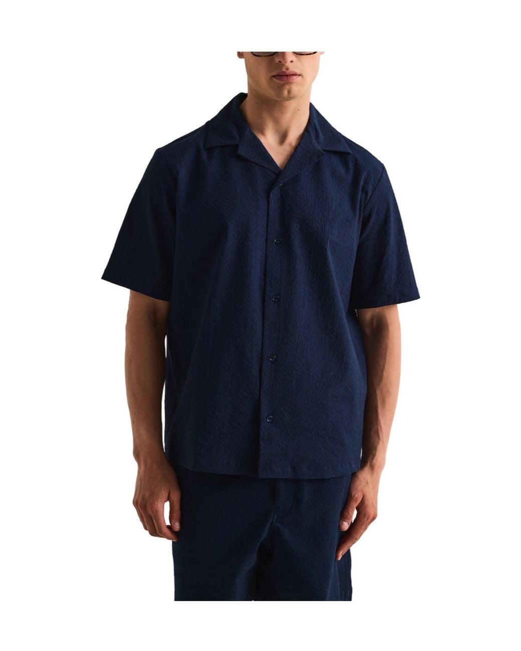 Maison Kitsuné Blue Classic Solidcolor Shirt for men