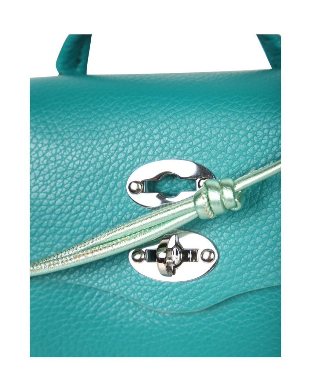 Zanellato Blue Studded Leather Shoulder Bag