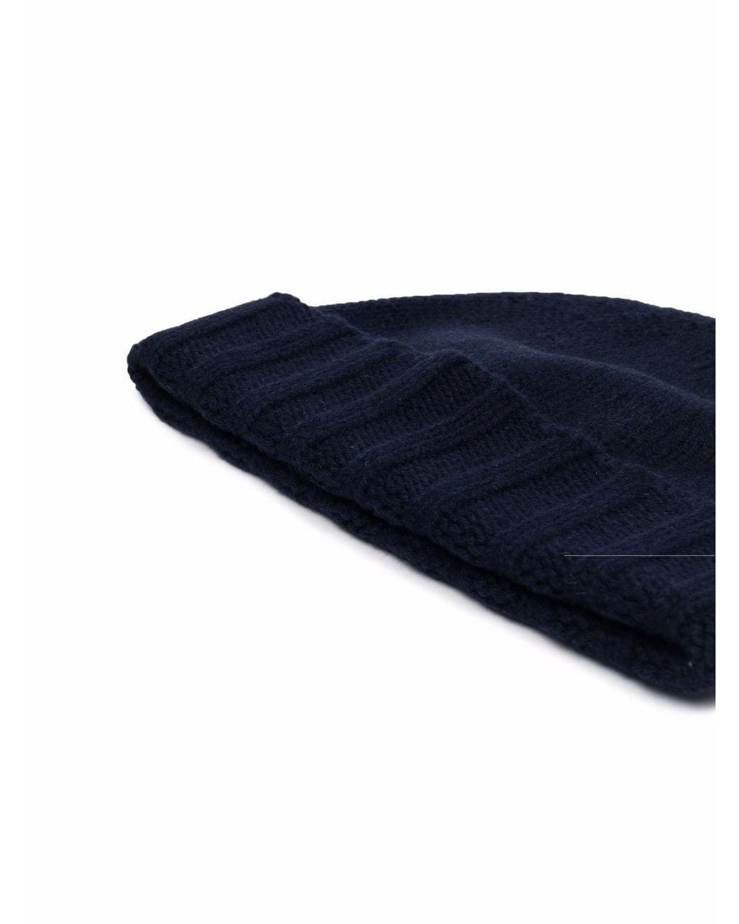 Drumohr Blue Cashmere Beanie Hat