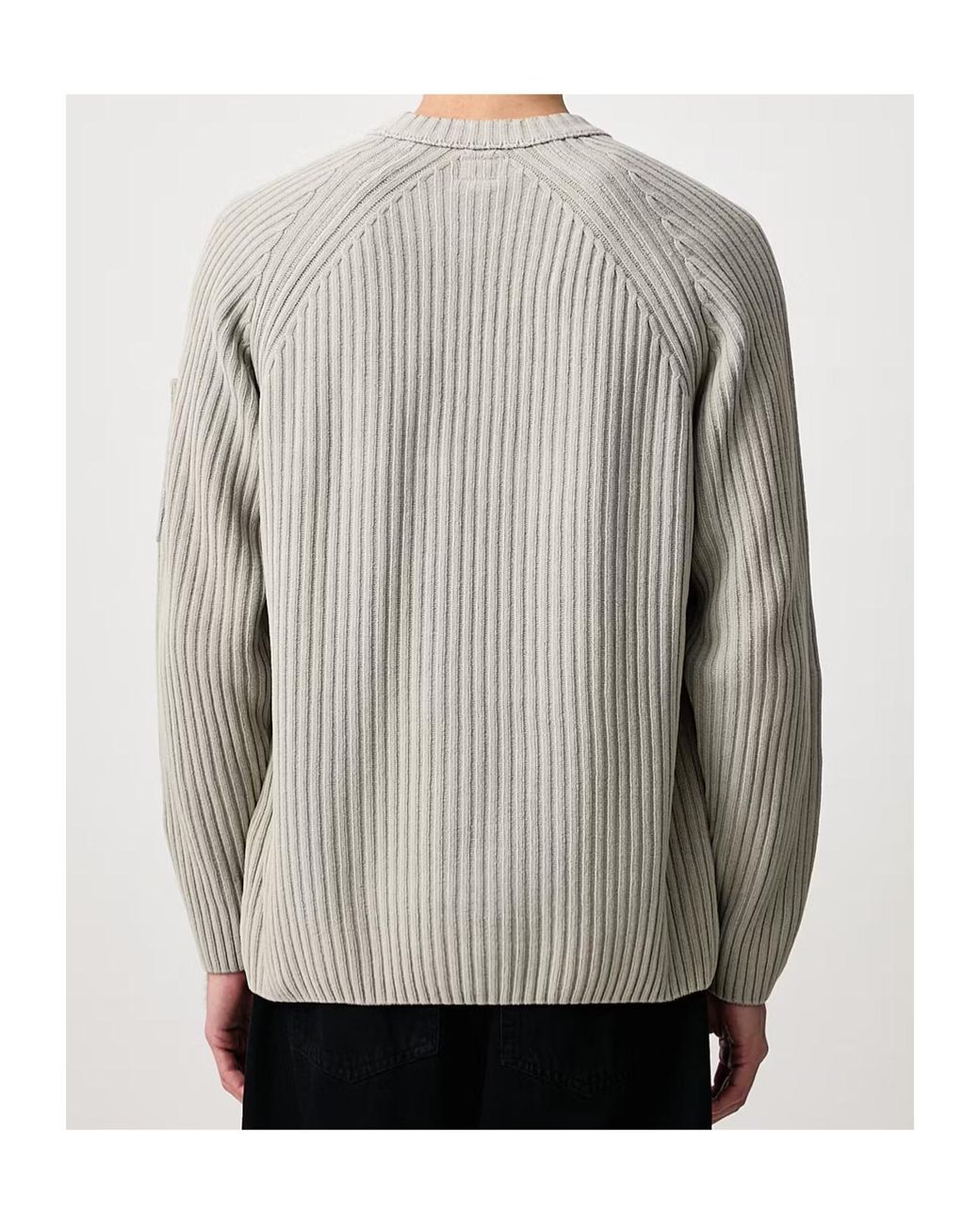 C P Company Gray Crew-Neck Long-Sleeve Knit Top for men