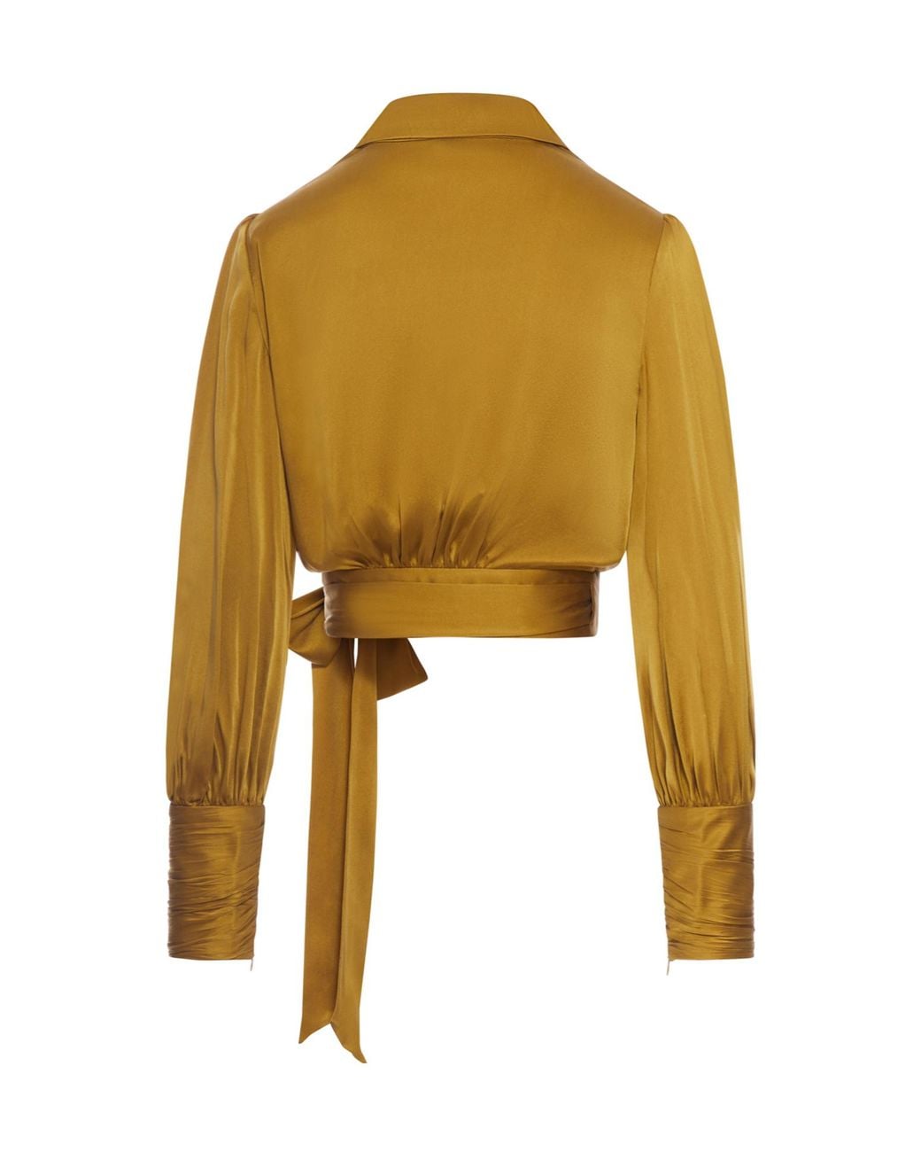 Zimmermann Yellow Wrap Tie Crop Top