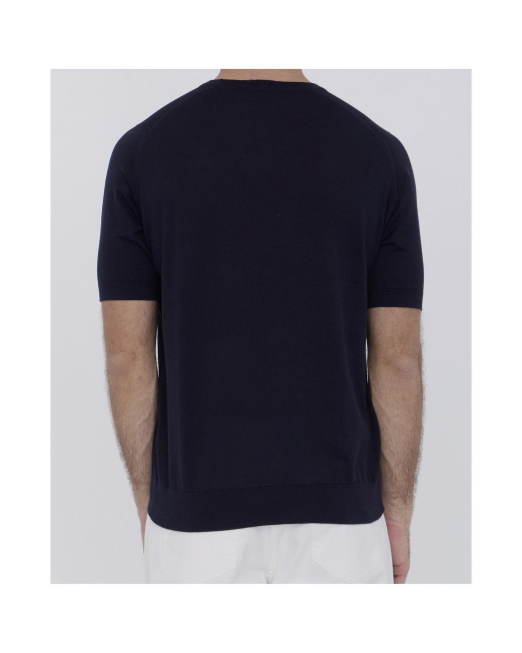 John Smedley Blue Kempton Crew Neck T-Shirt for men