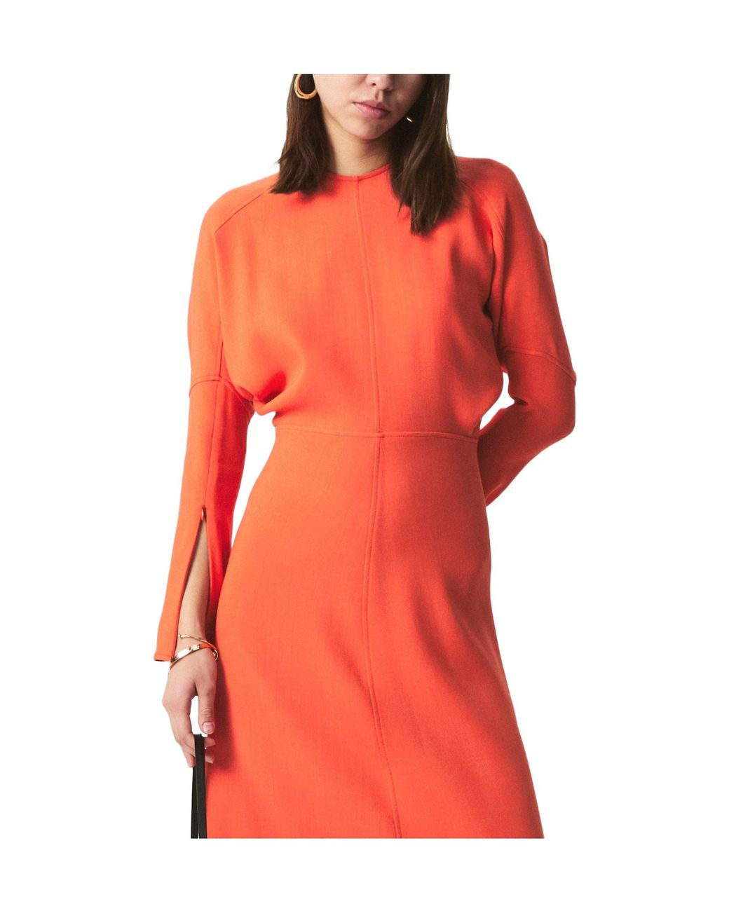 Victoria Beckham Red Dolman Midi Dress