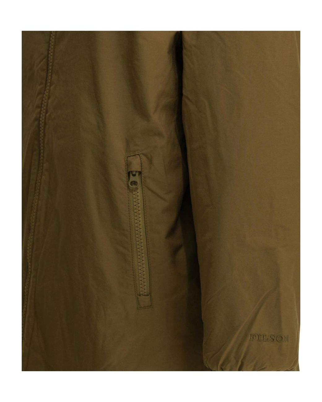 Filson Green Wooly Fleece Reversible Long Coat