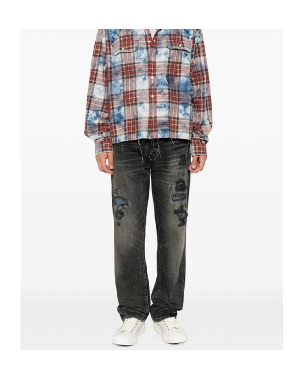 Purple Brand Gray Belt-Loop Jeans for men