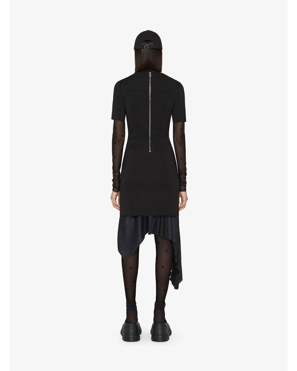Givenchy Black Punto Milano Dress With Chain Collar