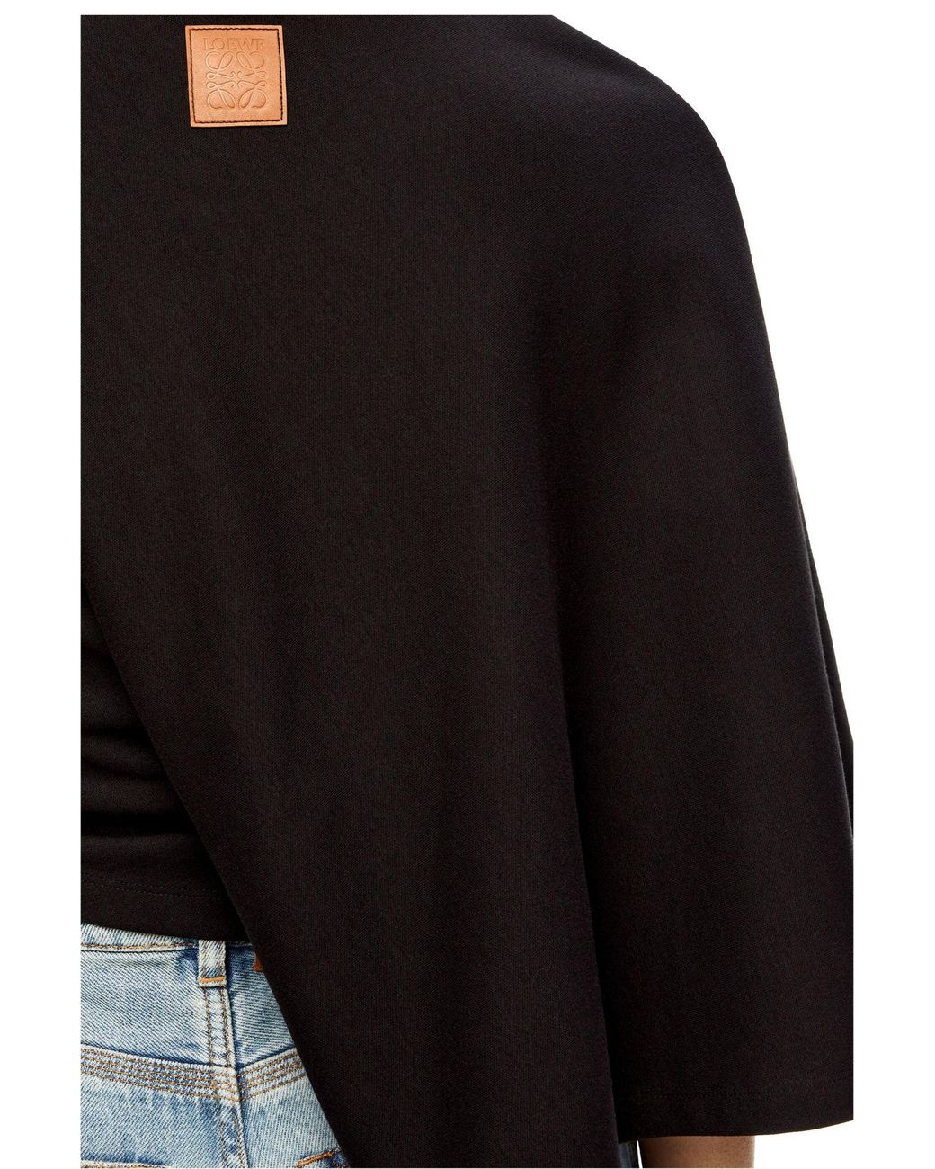 Loewe Black Cotton-Blend Short-Drape Top